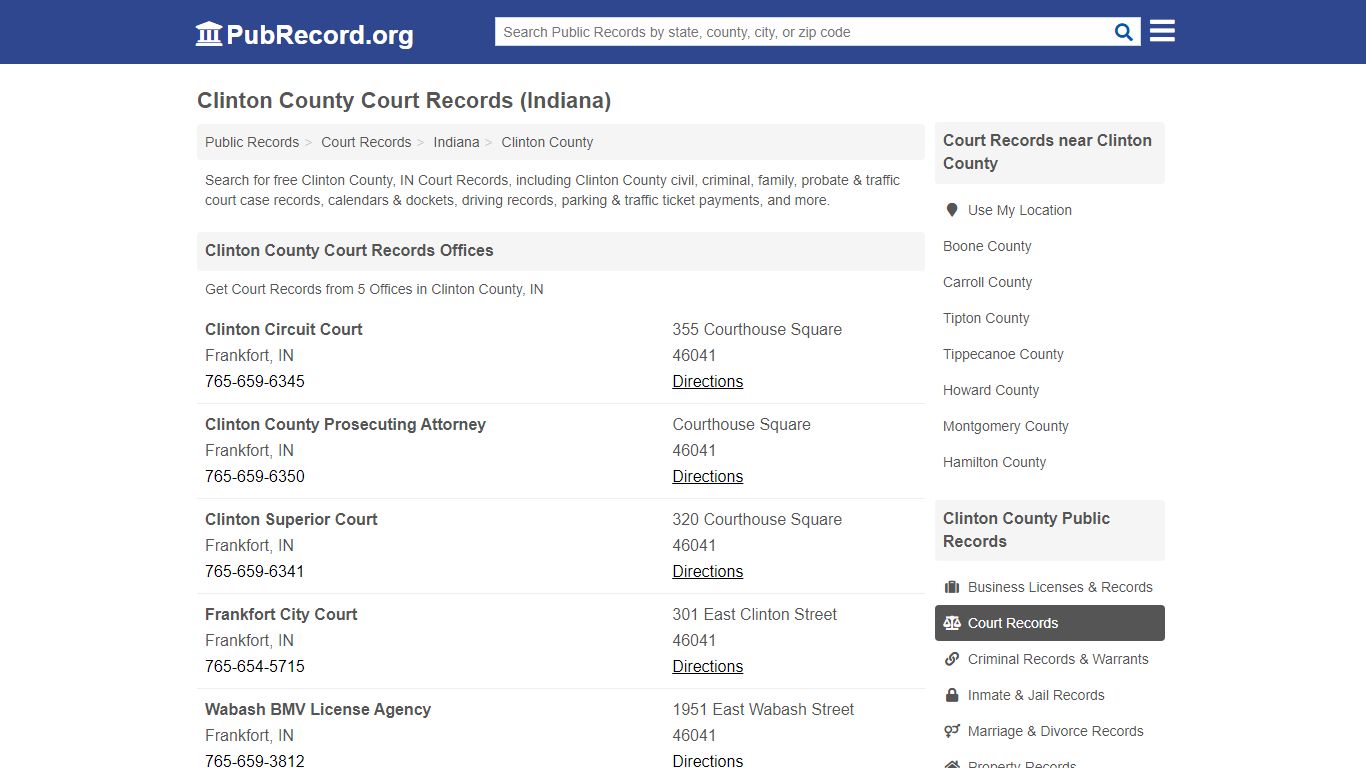 Free Clinton County Court Records (Indiana Court Records)